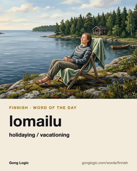 The Finnish word lomailu, illustrated