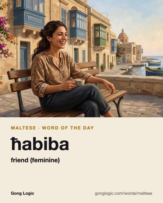 The Maltese word ħabiba, illustrated