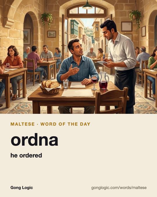 The Maltese word ordna, illustrated