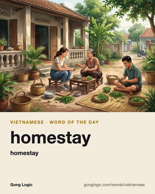 The Vietnamese word homestay, illustrated