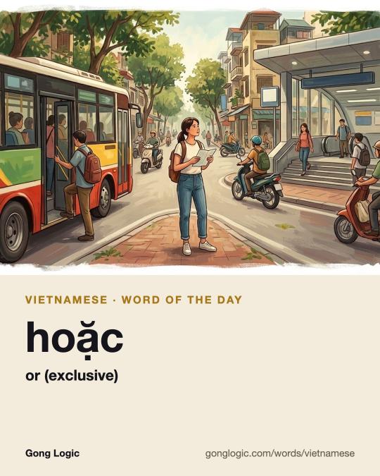 The Vietnamese word hoặc, illustrated